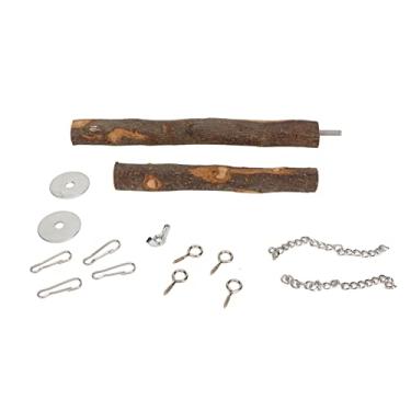 Imagem de Brinquedos para Papagaio Em pé, Brinquedos de Madeira para Papagaio Em pé Gaiola Decotação Troncos Naturais Pássaro Em pé Balanço Barra de Moagem para Papagaios Periquitos Calopsitas Conures Araras