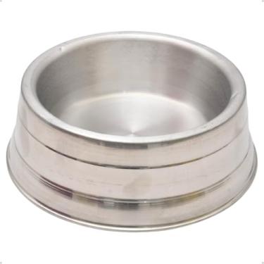 Imagem de Comedouro Pesado Polido de Alumínio Para Cachorro Pote De Ração Antiderrapante Resistente(GG)