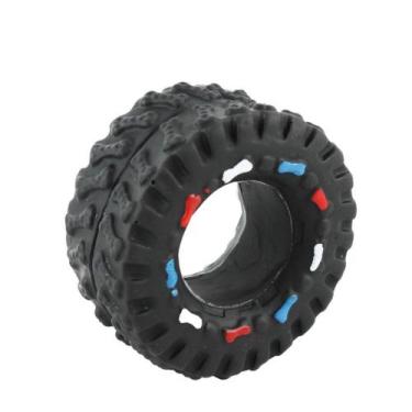Imagem de Brinquedo Mordedor Pneu Borracha para Cachorro Pet+ 7cm com Som XV2865