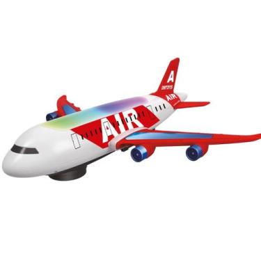 Imagem de 01 Avião Bate Volta Ultra Fast Gira 360 Graus Sons Luzes 38cm Original