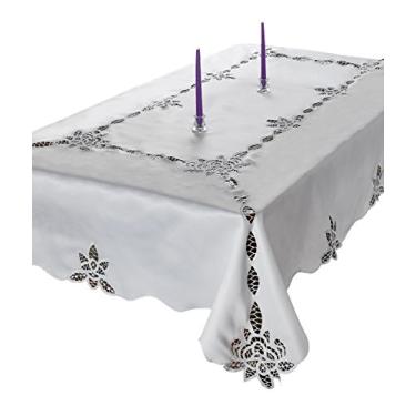 Imagem de Violet Linen BETENBURG WH-6 Betenburg Toalha de mesa retangular com design de renda