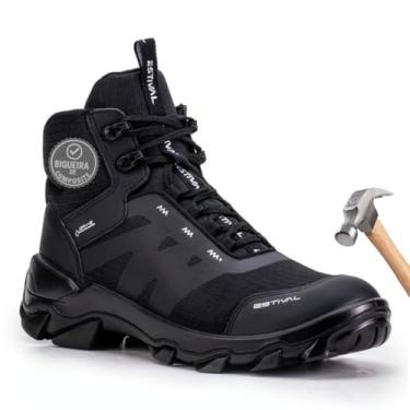 Imagem de Estival Bota Masculina HB7000 All Black - Botas E Coturnos Em Tecido Sintético, Biqueira Composite, Colarinho Acolchoado, Absorção De Impacto, Bota de Segurança 700g, Tamanhos 36-44