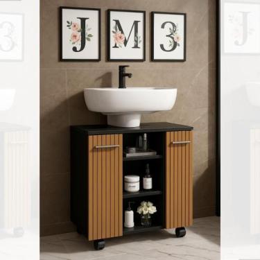 Imagem de Gabinete Com Duas Portas Para Banheiro Rodízios Premium - JM3 Móveis -