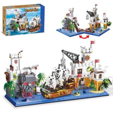 Imagem de Bloco de Montar Fortaleza Barco Pirata Puzzle 2461 Peças de Encaixar D