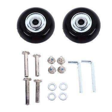 Imagem de 2 Peças de Rodas Giratórias de Borracha, Rodas de Reposição para Mala de Bagagem, Kits de Reparo de Rolamentos, Substituição de Roda de Bagagem, Rodízio Giratório Sobressalente