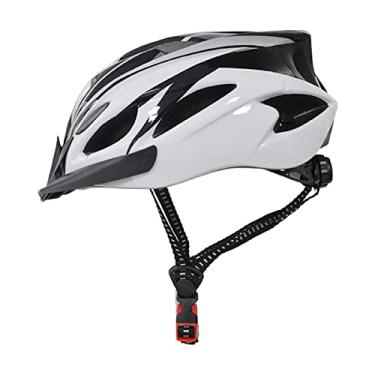 Imagem de Capacete de bicicleta UPANBIKE peça única ajustável para ciclismo capacete de cabeça adulto proteção de segurança tamanho grande, Black+White