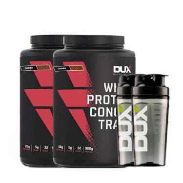 Imagem de Combo 2X Whey Concentrado 900G Cookies 2X Coqueteleira - Dux - Dux Nut