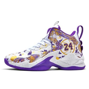 Imagem de FAZITIAO Tênis de basquete masculino com estampa moderna, Roxo-2, 39