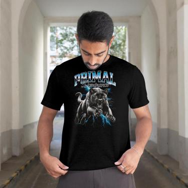 Imagem de Camiseta Masculina Manga Curta Pantera Negra Estilosa Casual em Algodão do P ao G1-Masculino