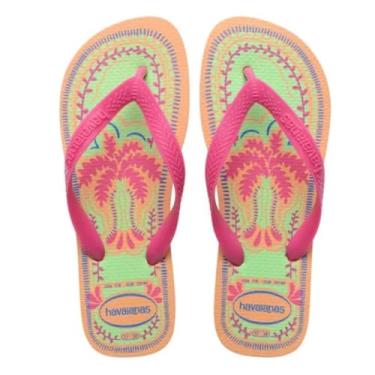 Imagem de Havaianas Chinelo Feminino Summer Vibes Estampa de Coqueiro (Pêssego, BR, Adulto, Faixa Numérico, M, 33, 34)