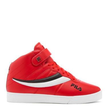 Imagem de Fila Tênis masculino esportivo esportivo casual de cano alto Vulc 13 médio com cadarço, Fila Vermelho/branco/preto, 43 BR