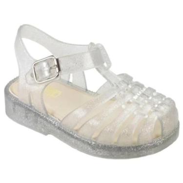Imagem de Sandalia Infantil Bebê Menina Melissinha Fechada Transparente com Brilho Glitter (Transparente/Glitter, BR, Criança de 1 a 3 anos, Numérico, 23)