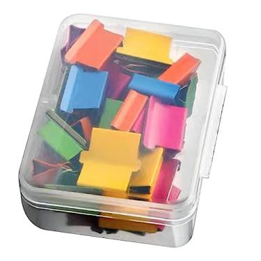 Imagem de Zhjvihx Clipes de Recarga de Empurradores Portáteis, Clipe de Dispensador Simples de Metal Resistente para Arquivos (50pcs clipes de recarga colorida)