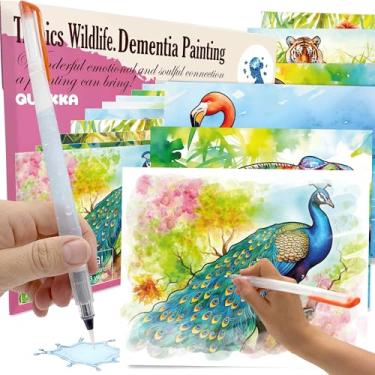 Imagem de QUOKKA Pacote com 10 atividades de demência para idosos - Pintura aquática de produtos de Alzheimer para idosos - Kits de atividades reutilizáveis para pacientes com demência - Conjunto relaxante da