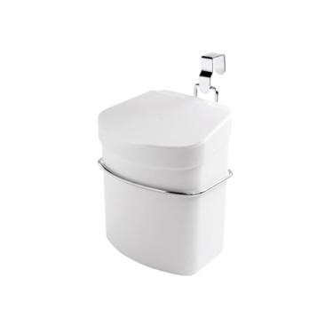Imagem de Suporte com lixeira 2,5 litros para porta de armário cromado - Organizare - Future