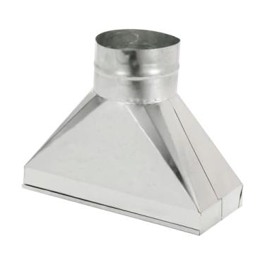 Imagem de PATIKIL Bota de registro reto de 25,4 cm x 10,16 cm x 10,16 cm, transição de aço galvanizado retangular para 10 cm, encaixe de transição de duto redondo para conectar acessórios de duto HVAC de grade