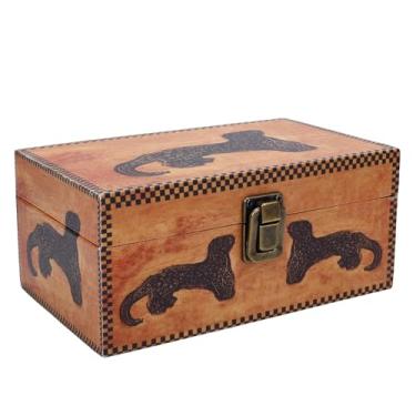 Imagem de Zerodis Caixa Decorativa Vintage de Baús do Tesouro Vintage Com Tampa de Madeira Pequena Caixa de Armazenamento Decorativo de Mesa de Mesa de de Madeira de Armazenamento de Decorativa para Pérolas