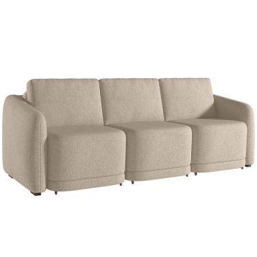 Imagem de Sofá Cama para Sala de Estar 3 Lugares 306cm Montserrat K01 Linho Bege - Lyam Decor