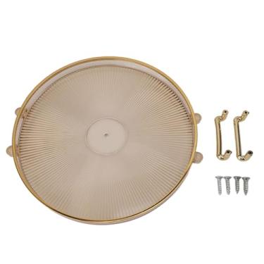 Imagem de Bandeja de Serviço Redondo Elegante Com Uso de Ouro e Versátil para Frutas e lanches: Festas e Eventos Elegantes, PS Livian (Âmbar)