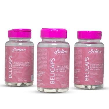 Imagem de Suplemento para Cabelo, Pele e Unha - 3 Unidades com 180 Cápsulas - BE