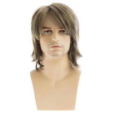 Imagem de Peruca Dsimeig Short Light Brown Sintético para Homens