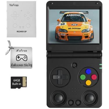 Imagem de Consola de jogos retro NXFree RG34XXSP 3,4" IPS 64GB preta