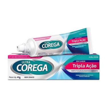 Imagem de Creme Fixador de Dentadura Ultra Corega Tripla Ação Sem Sabor 40g
