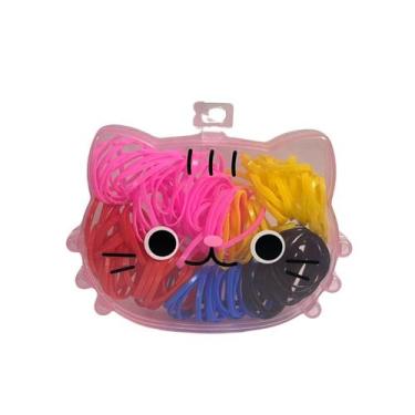 Imagem de Case Gatinho com Elásticos Coloridos para Cabelos Infantil - RTS Marti