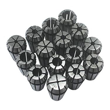 Imagem de Conjunto de 15 peças de colletes de mola ER11 1/16" - 3/4" para ferramenta de fresagem CNC Super Precision Faixa de aderência 1 mm, 1,5 mm, 2 mm, 2,5 mm, 3 mm, 3,5 mm, 4 mm, 4,5 mm, 5,5 mm, 6 mm, 6,5 mm, 7 mm, 1/4", 1/8"