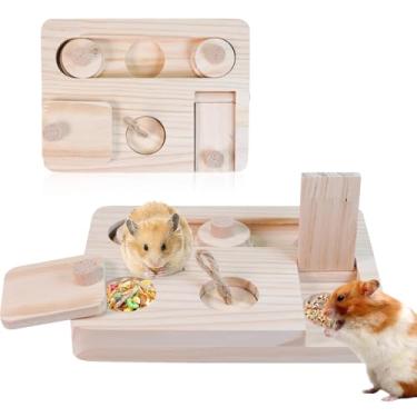 Imagem de VolksRose Brinquedos de forrageamento de porquinho-da-índia, 6 em 1, brinquedos de enriquecimento de hamster para tédio, acessórios de gaiola de animais pequenos para rato, chinchila, gerbil, sírio