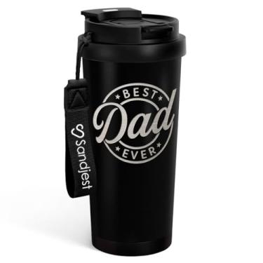 Imagem de Copo para pai da filha - Copo de café com tampa 2 em 1 de aço inoxidável 510 g, caneca de viagem isolada Best Dad Ever presente para homens marido pai, aniversário, Natal, Dia dos Pais