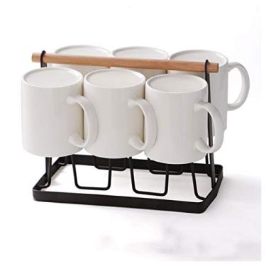 Imagem de Caneca canecas de cerâmica domésticas xícaras de café na sala de estar com prateleiras copos de bebida de festa copos de leite personalizados, muito adequado para encontros multipessoas caneca de café