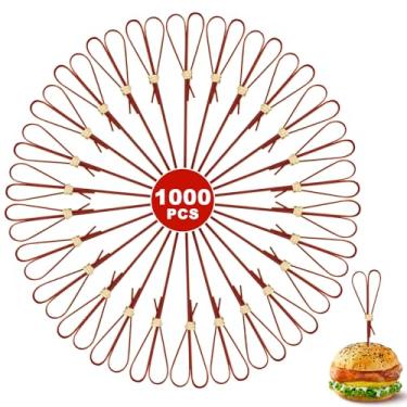 Imagem de 1000 palitos de bambu para coquetéis de bambu, palitos de madeira em forma de coração de 12 cm para aperitivos, espetos para tábuas de charcutaria, palhetas de comida extravagantes para festas