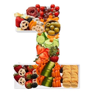 Imagem de ANNJINT Bandeja De Charcutaria Em Formato Papelão 14" Com Números Para Preenchimento, Caixa Decorativa Presente Aniversário (Número 1)