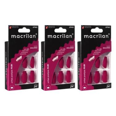 Imagem de Kit 3 Unhas Postiças Bailarina Rubi UP403 - Macrilan