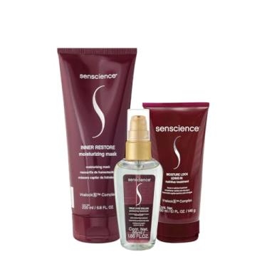 Imagem de Kit Senscience Inner Restore Máscara True Hue Óleo e Moisture Leave-in (3 produtos)