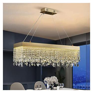 Imagem de Lustres, cristais de cristal para Liviroom Cozinha Ilha Diniroomp Luz LED Decoração de Casa Luminária/Rettale/L120W35H25Cm