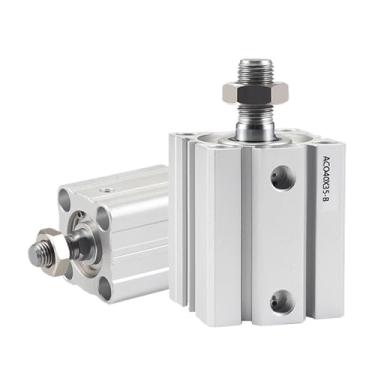 Imagem de ACQ20 Cilindro Pneumático Fino 12/16/20/25/32/40-10-15-20-25-30-40-50-60-B Cilindros de Pistão Compacto de Dupla Ação (Curso 20 mm, ACQ20 (sem ímã))