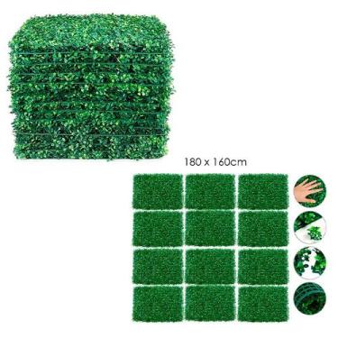 Imagem de 10 Placas Quadros Folhagens Buxinho Artificial 60x40 Parede - Rod