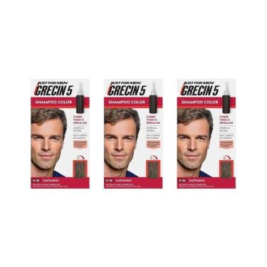 Imagem de Grecin 5 Shampoo Tonalizante Castanho - Kit Com 3Un