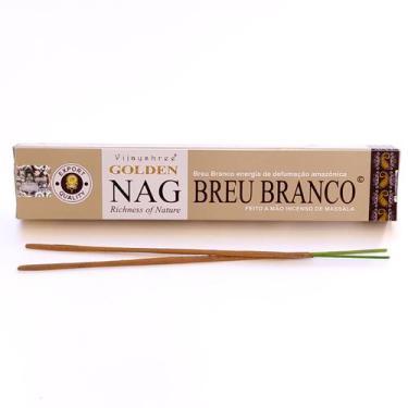 Imagem de Incenso Indiano Vijayshree Golden Nag Breu Branco 15g