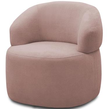 Imagem de Poltrona Giratória Sala de Estar Living Orgânico Carmen F04 Veludo Rosê - Lyam Decor