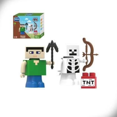 Imagem de Blocos de Montar Minerador e Caveira Craft Mine 13 Peças Blocz