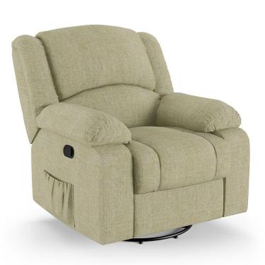 Imagem de Poltrona Do Papai Reclinável Melim Glider Giratória Linho Bege Fh1 - D'rossi