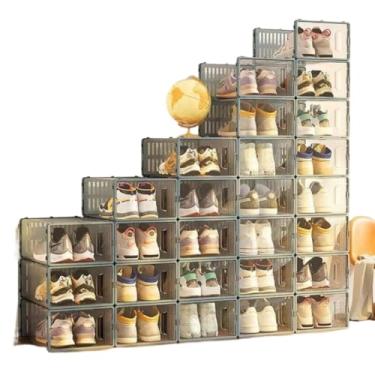 Imagem de Kit Caixa Organizadora de Sapatos Transparente Empilhável – Organizadores Multiuso com Tampa, Sapateira Modular Dobrável para Casa e Decoração(4)