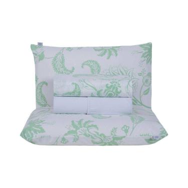 Imagem de Jogo De Lençol 4 Peças King Percal 180 Fios Homme 60% Algodão 40% Poliéster - Jazzy Verde