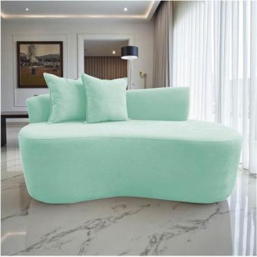 Imagem de Namoradeira Sofá Feijão Hana Orgânica Veludo Acqua - Mazzero Decor
