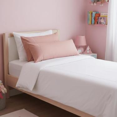 Imagem de Kit Travesseiro Infantil 4 Peças Rose, 1 Travesseiro 45x65cm + 1 Body Pillow 35x90cm, Capas com Zíper, Toque de Pluma – Confort Linens