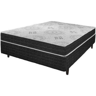 Imagem de Cama Box Viúva Preto + Colchão San Francisco Espuma 128cm Preto