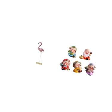 Imagem de Fenteer Estátua de Flamingo em Resina, Escultura de Pássaro, Decoração para Casa, Lareira, Arte Moderna, Estatueta de Jardim, Suporte de Metal, Quintal, Lago,